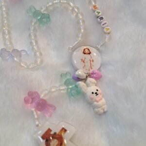 Terço INFANTIL LEITOSO 8MM, Coelhos