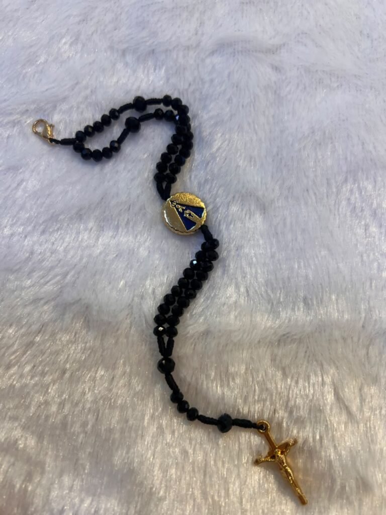 Terço Pulso - N. SRA. APARECIDA - CRISTAL PRETO - DOURADO